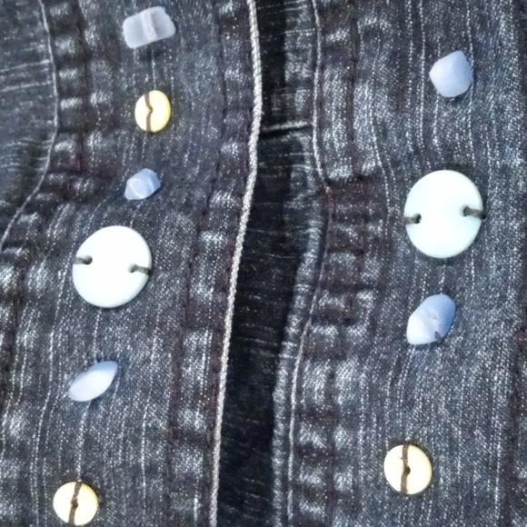 Alfred Dunner Blue Jean Jacket with 3/4 sleeve size 16 embroidered butterflies - Picture 11 of 11